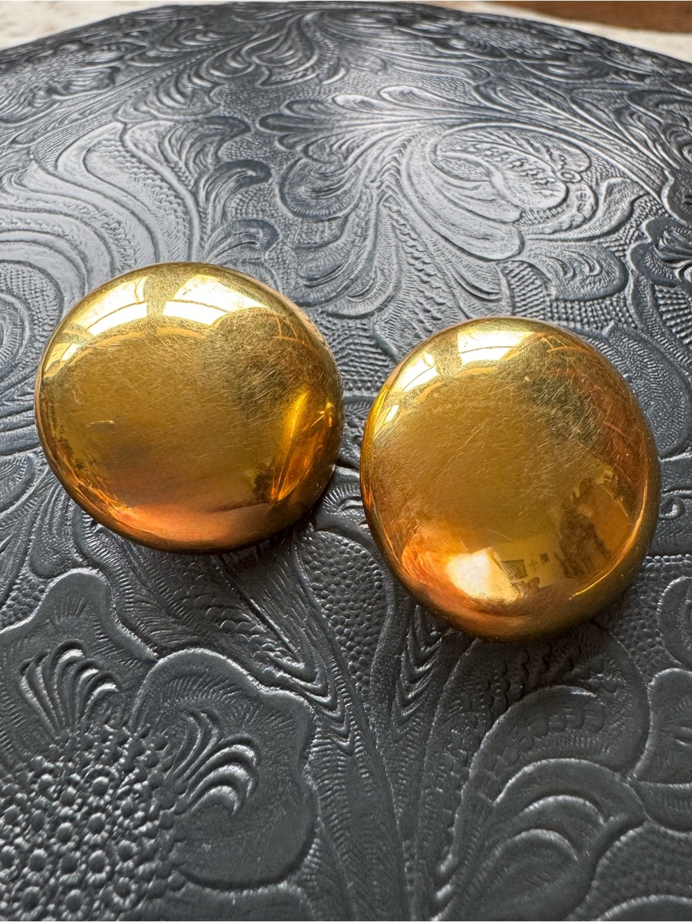 Monet Gold-Tone Textured Round Clip Earrings